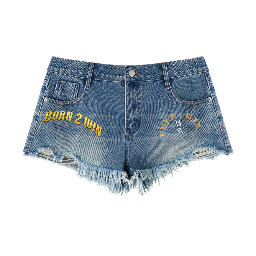 Women's Vintage Wash Raw Hem Denim Shorts