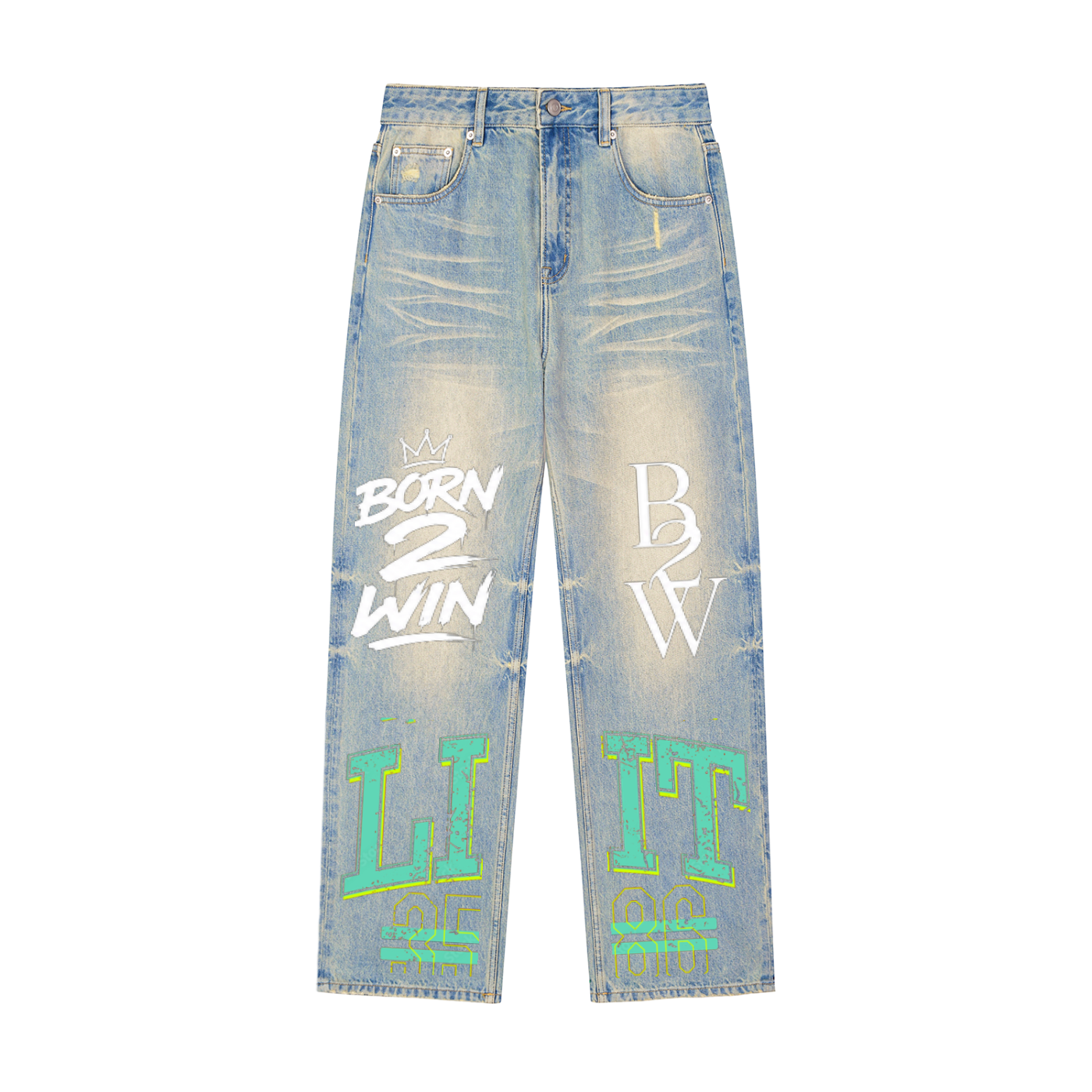 700 collection Sun Fade Raw Hem Denim Jeans