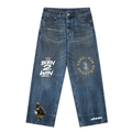 Vintage Wash Baggy Denim Jeans