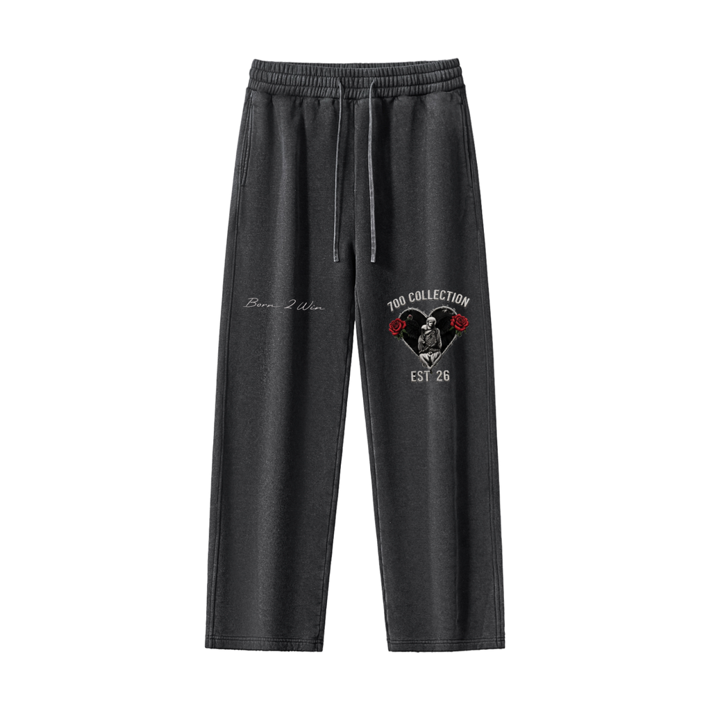 700 collection Frayed Enzyme Washed Fleece Sweatpants