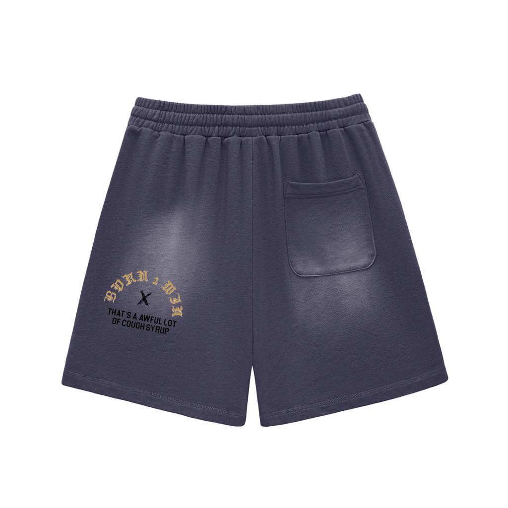 Sun Fade Raw Edge Cotton Shorts