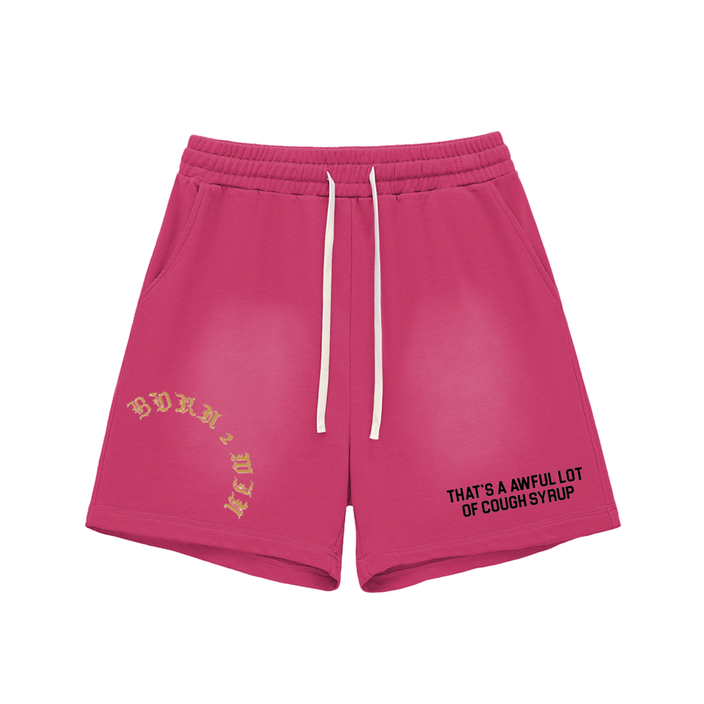 Sun Fade Raw Edge Cotton Shorts
