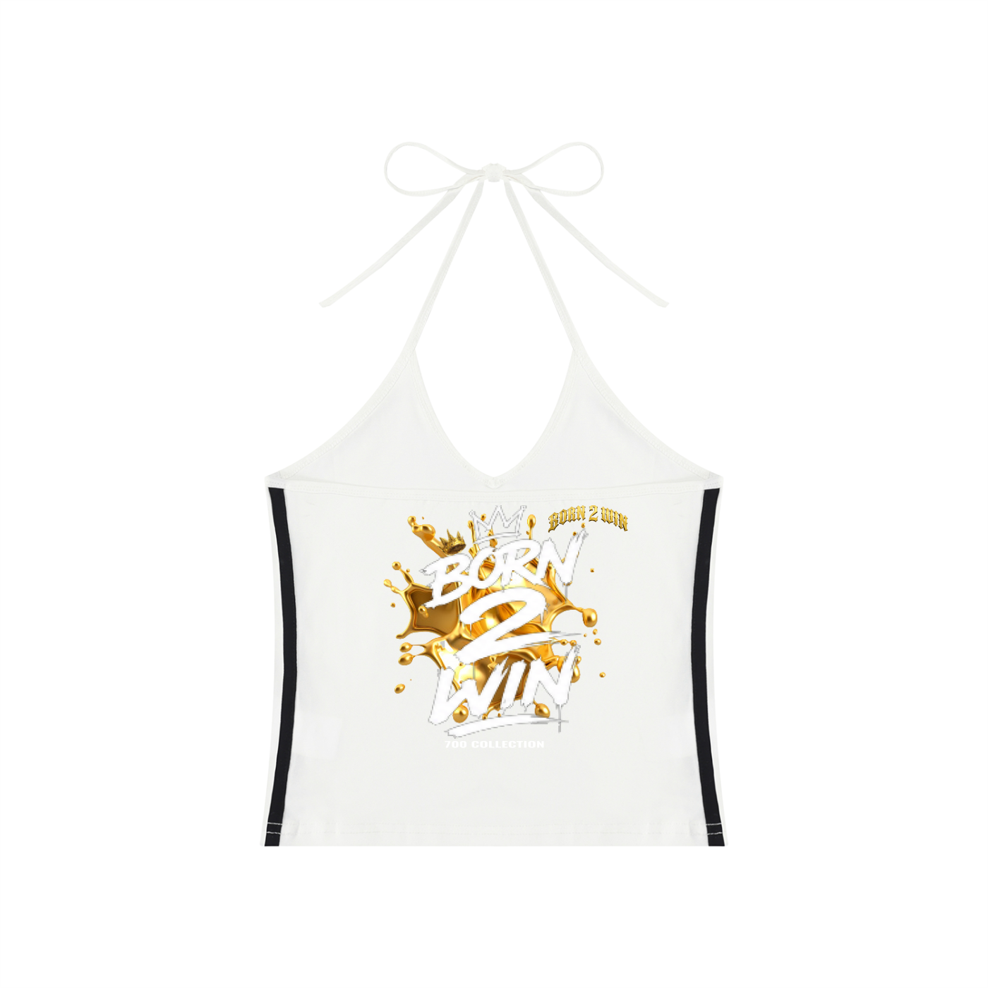 Women's Color Block Halter Crop Tank Top