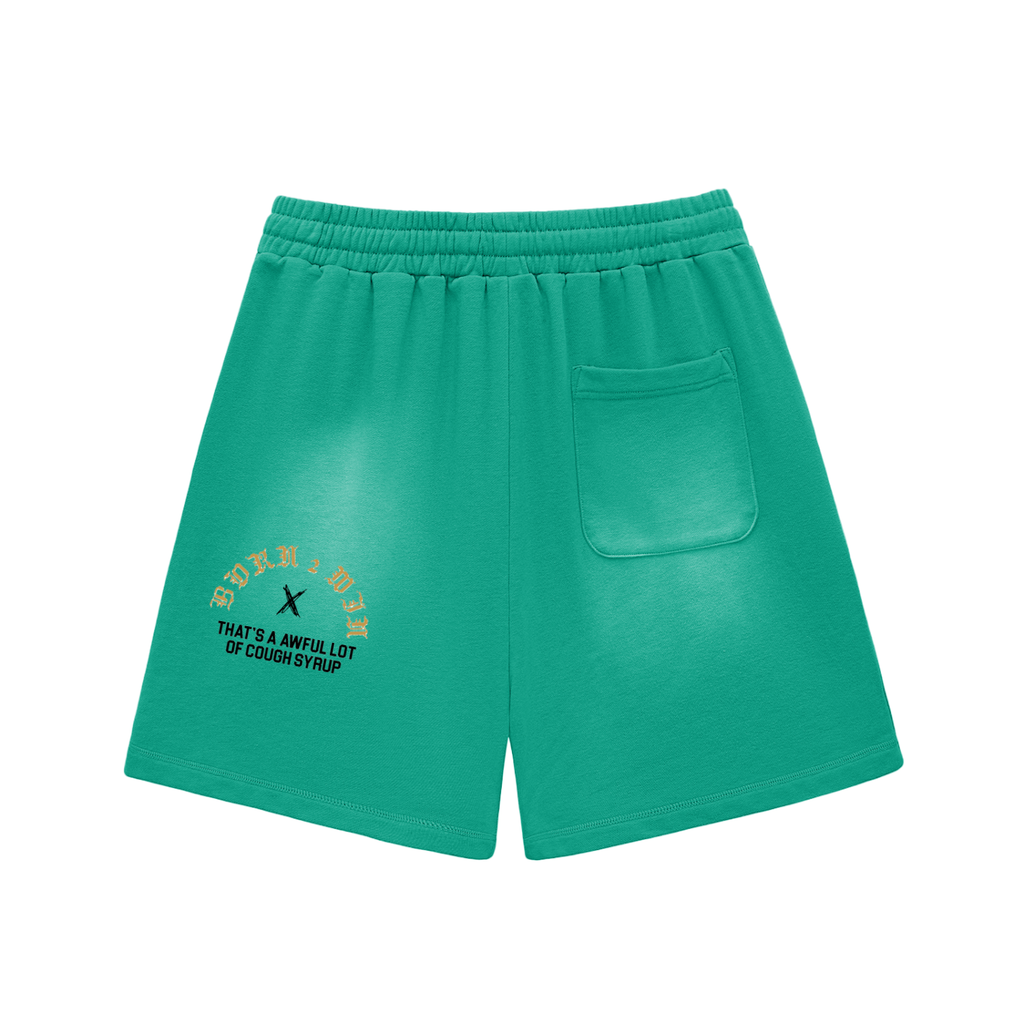 Sun Fade Raw Edge Cotton Shorts