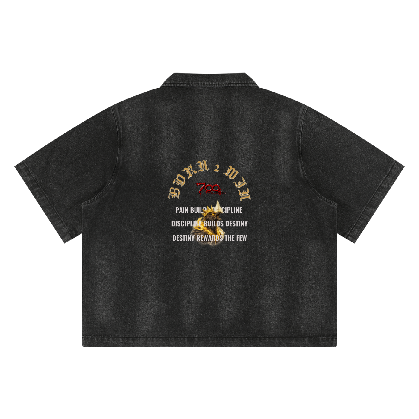 Unisex Vintage Washed Full-Zip Denim Shirt