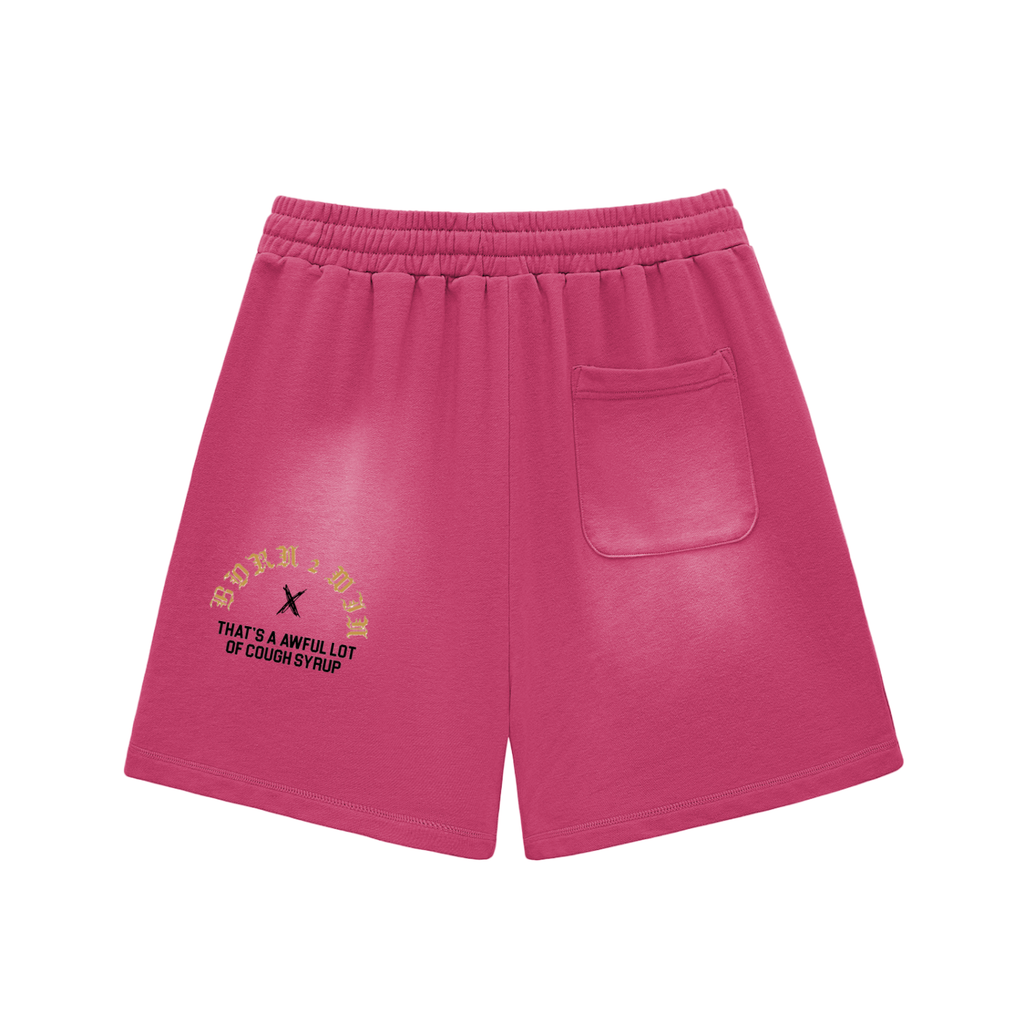 Sun Fade Raw Edge Cotton Shorts
