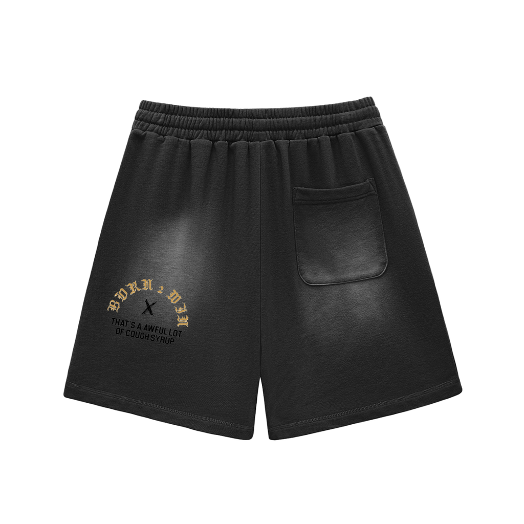 Sun Fade Raw Edge Cotton Shorts