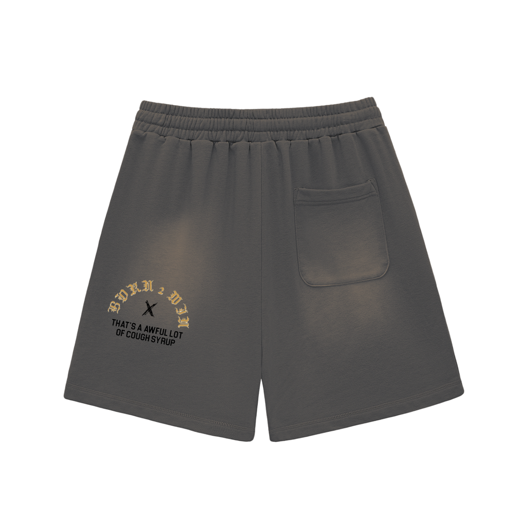 Sun Fade Raw Edge Cotton Shorts
