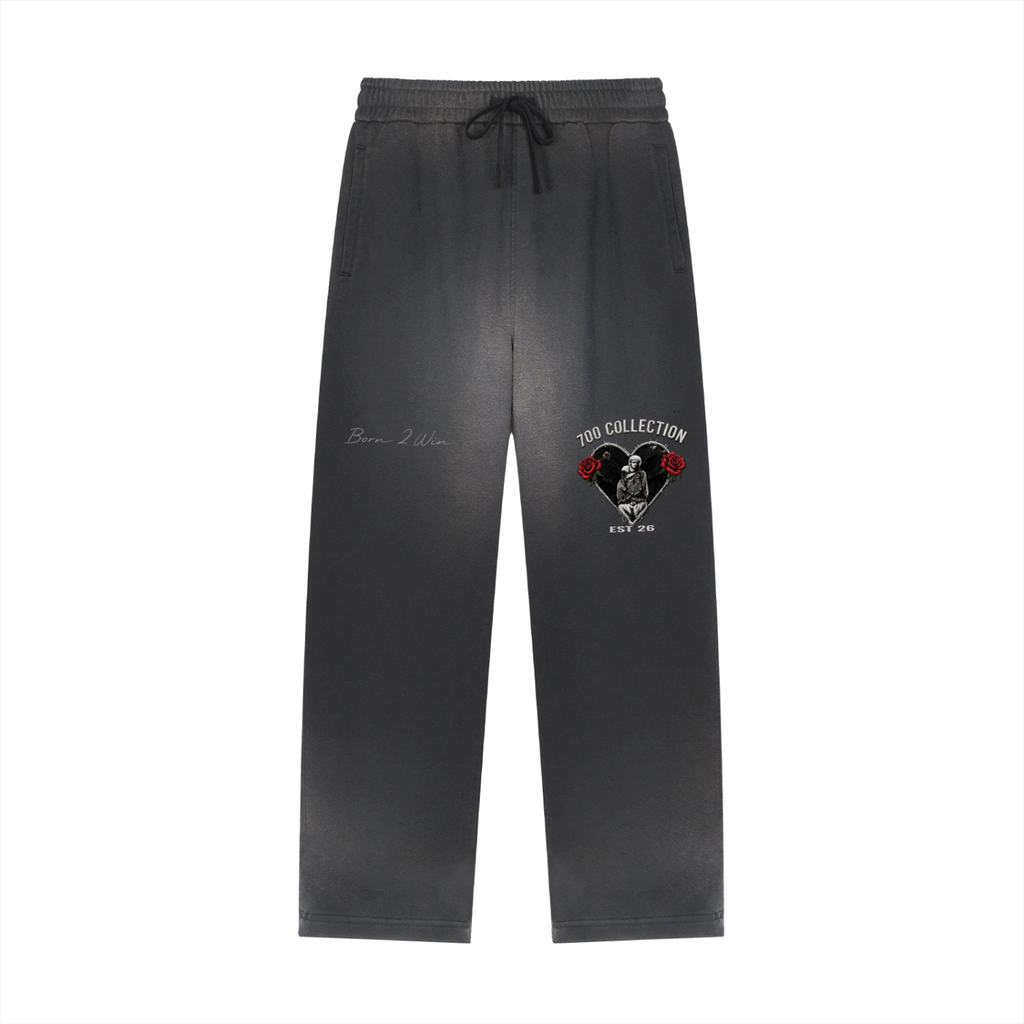 Sun Fade Raw Edge Straight-Leg Sweatpants