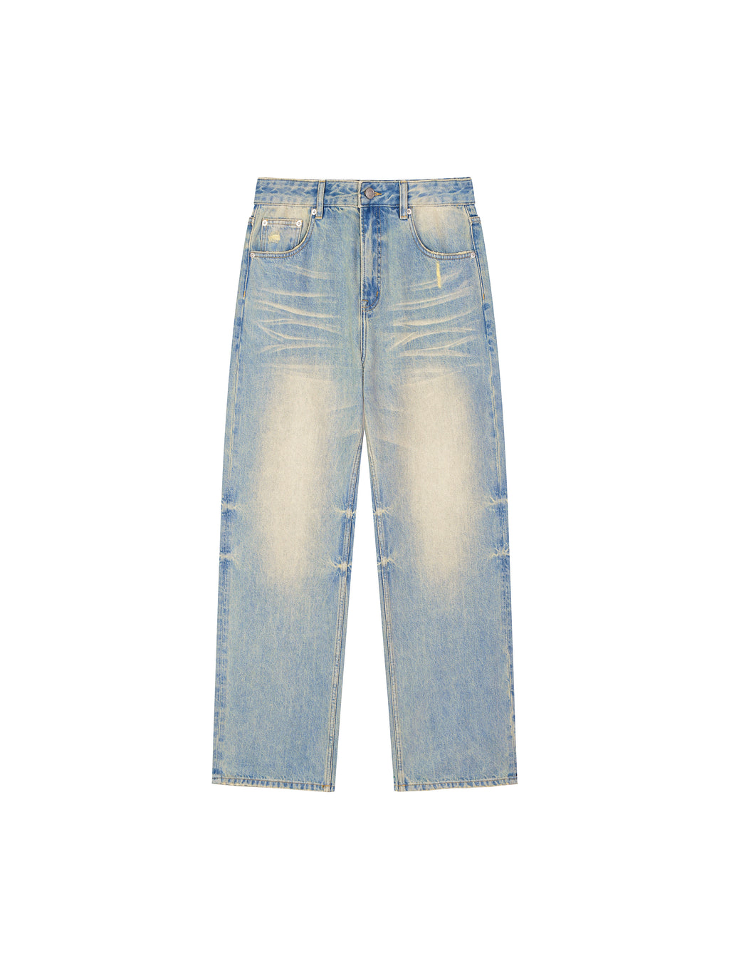 700 collection Sun Fade Raw Hem Denim Jeans