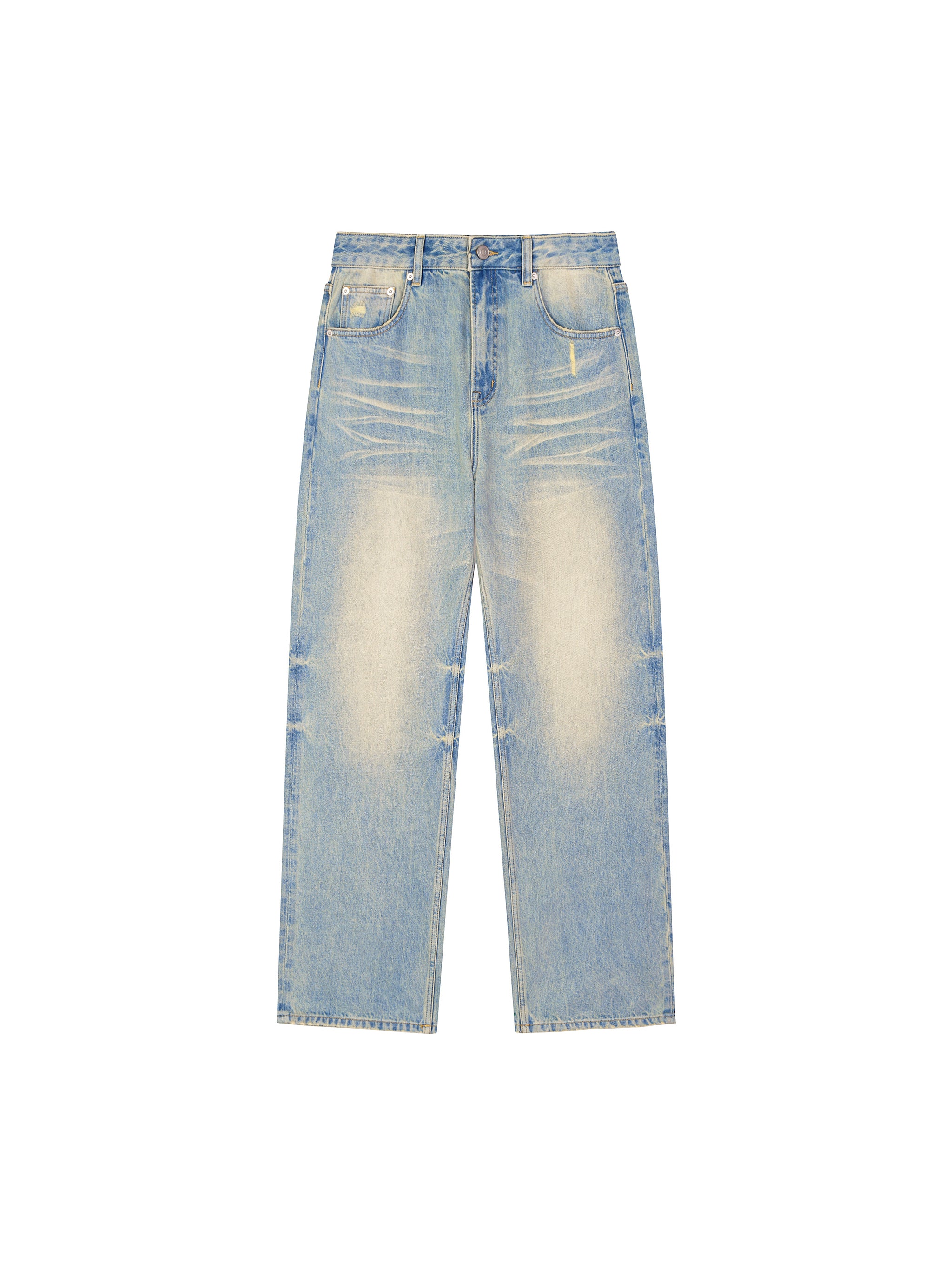 700 collection Sun Fade Raw Hem Denim Jeans